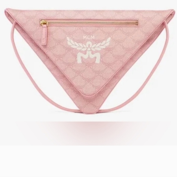MCM Handbags - FIRM NWT  MCM Blush Pink Triangle Crossbody Bag
